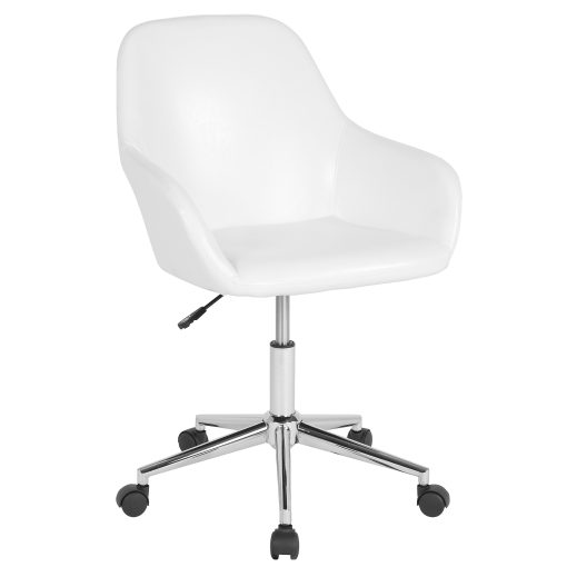 Flash Furniture Cortana Home And Office Mid-Back Office Chair, LeatherSoft, White - Image 2