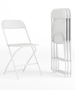 Flash Furniture Hercules Series Folding Chairs, White, Pack Of 4 Chairs 2