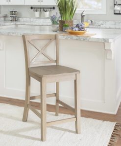 Linon Thames X-Back Counter Stool, Graywash 2