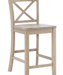 Linon Thames X-Back Counter Stool, Graywash