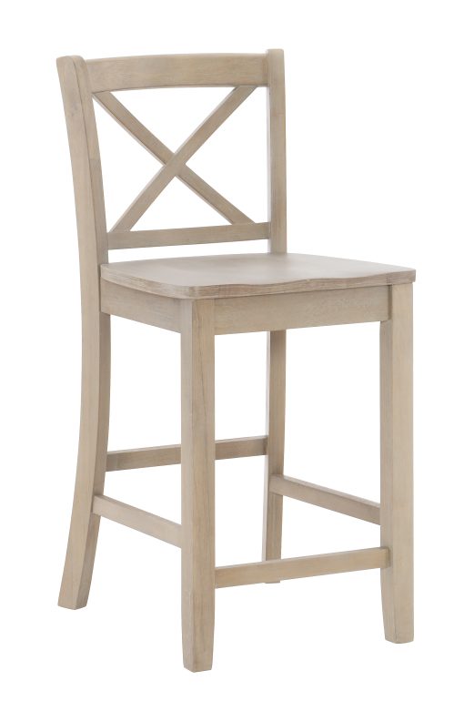 Linon Thames X-Back Counter Stool, Graywash