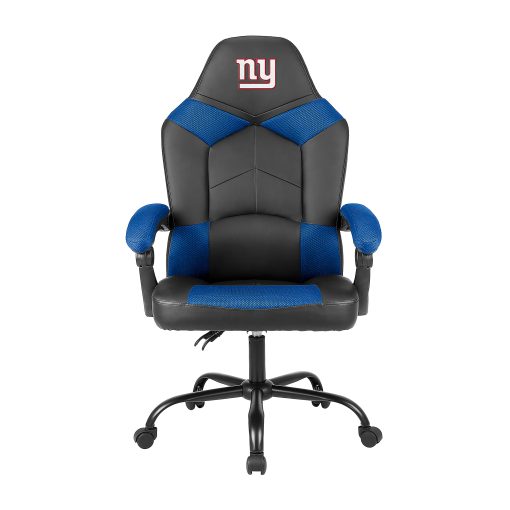 Imperial Adjustable Oversized Vinyl High-Back Office Task Chair, NFL New York Giants, Black/Blue