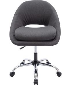 LYS Resimercial Lounge/Task Chair – Neutral Gray Fabric Seat – Neutral Gray Fabric Back – Low Back – 5-star Base – Black – 1 Each 2