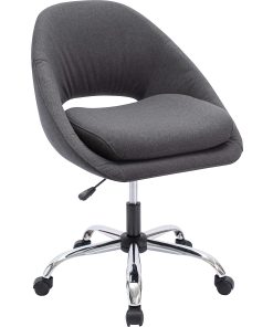 LYS Resimercial Lounge/Task Chair - Neutral Gray Fabric Seat - Neutral Gray Fabric Back - Low Back - 5-star Base - Black - 1 Each