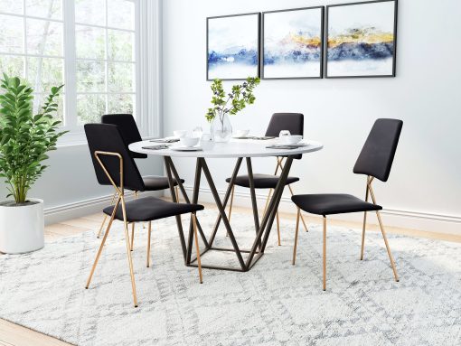 Zuo Chloe Dining Accent Chairs, Black/Gold, Set Of 2 Chairs - Image 2