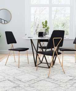 Zuo Chloe Dining Accent Chairs, Black/Gold, Set Of 2 Chairs