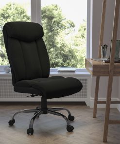 Flash Furniture Hercules Big And Tall High-Back Ergonomic Office Chair With Full Headrest And Chrome Base, Black Fabric 2
