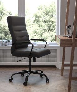 Flash Furniture LeatherSoft™ Faux Leather High-Back Office Chair, Black/Chrome