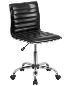 Flash Furniture Vinyl Low-Back Swivel Armless Task Chair, Black/Gray 2