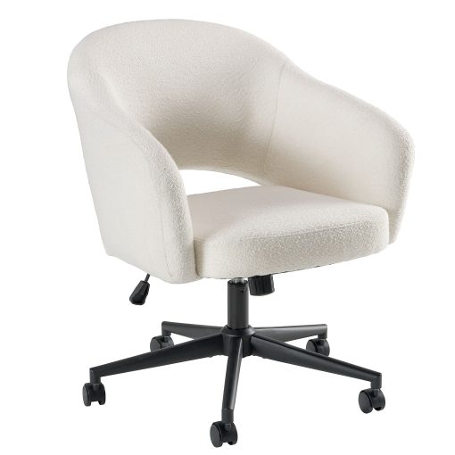 Bush Furniture Fairfax Ergonomic Fabric Mid Century Mid Back Modern Desk Chair for Home Office, Light Cream Fabric, Standard Delivery - Image 2