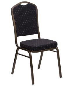 Flash Furniture HERCULES Series Crown Back Stacking Banquet Chair, Black Patterned/Goldvein 2