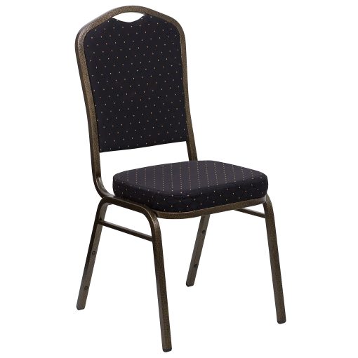 Flash Furniture HERCULES Series Crown Back Stacking Banquet Chair, Black Patterned/Goldvein - Image 2
