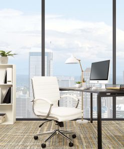 Office Star™ Pro-Line II™ SPX Bonded Leather Mid-Back Chair, White/Chrome 2