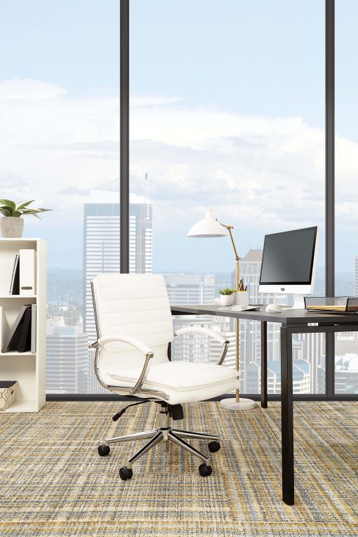 Office Star™ Pro-Line II™ SPX Bonded Leather Mid-Back Chair, White/Chrome - Image 2