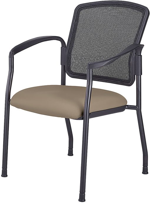 WorkPro® Spectrum Series Mesh/Vinyl Stacking Guest Chair With Antimicrobial Protection, With Arms, Beige, Set Of 2 Chairs, BIFMA Compliant - Image 2