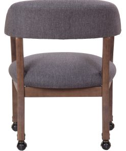 Boss Office Products Traditional Guest Chair, With Casters, Slate Gray/Brown 2