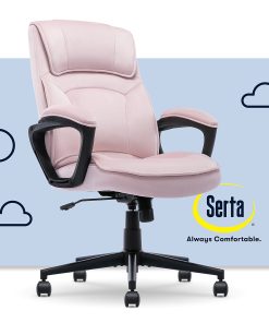 Serta® Comfort Classic Ergonomic Fabric High-Back Executive Office Chair, Pink 2