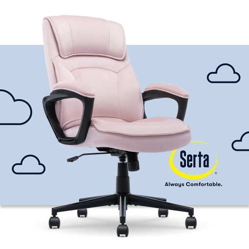 Serta® Comfort Classic Ergonomic Fabric High-Back Executive Office Chair, Pink - Image 2