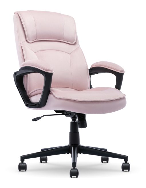 Serta® Comfort Classic Ergonomic Fabric High-Back Executive Office Chair, Pink