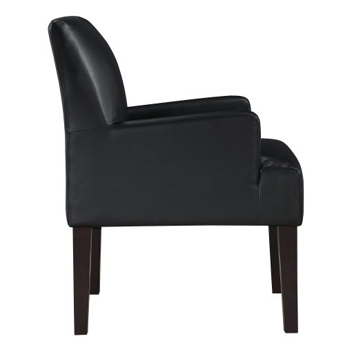 Office Star Main Street Guest Accent Chair, Black/Brown - Image 2