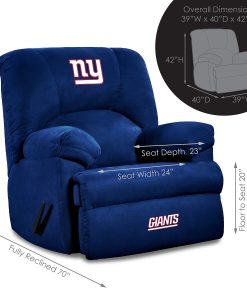 Imperial NFL GM Microfiber Recliner Accent Chair, New York Giants, Dark Blue 2