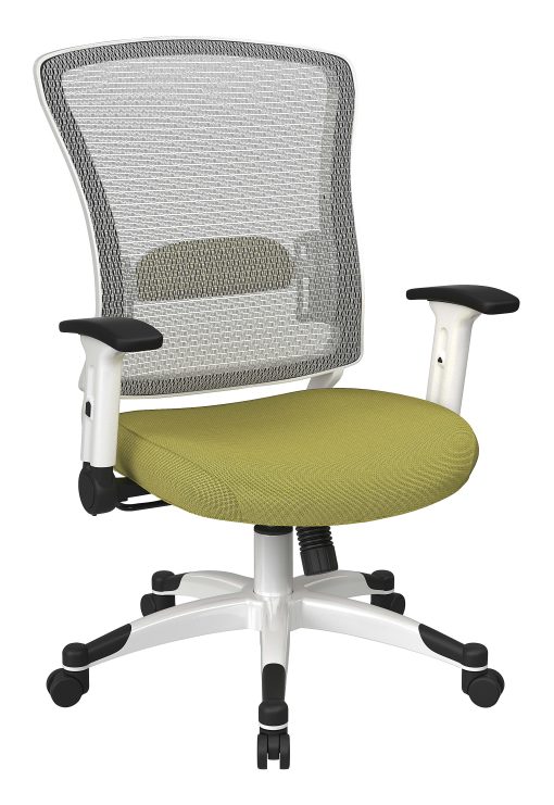 Office Star™ Space Seating Ergonomic Mesh Mid-Back Manager's Chair, Olive/White