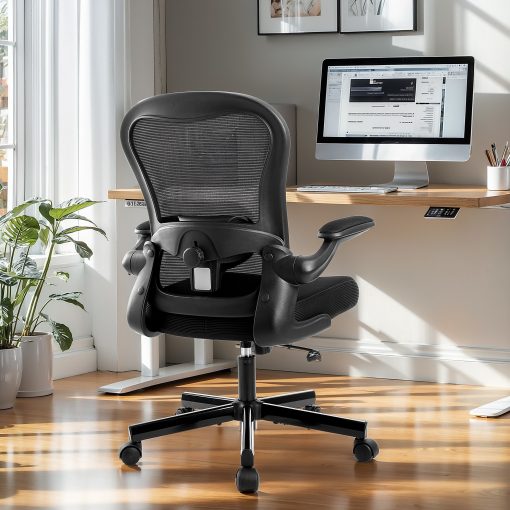 ALPHA HOME Mesh Swivel Office Task Chair with Armrest - Image 2