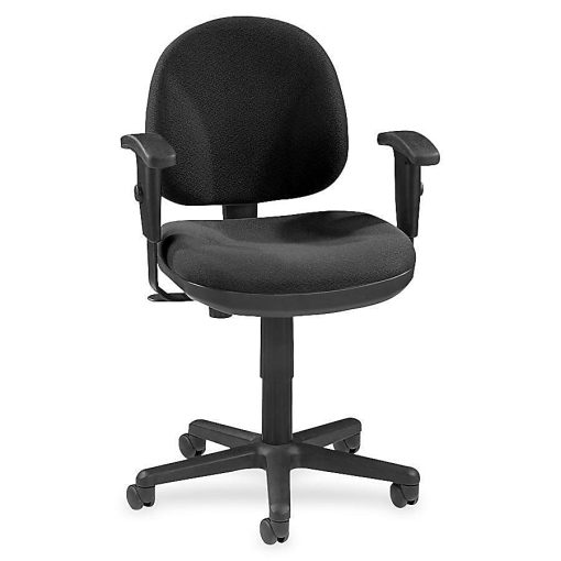 Lorell® Millenia Pneumatic Task Chair, Removeable Arms, Black - Image 2