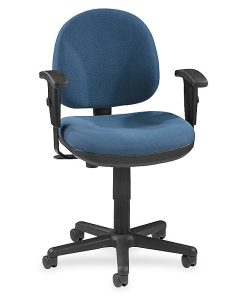 Lorell® Millenia Pneumatic Task Chair, Removeable Arms, Blue 2