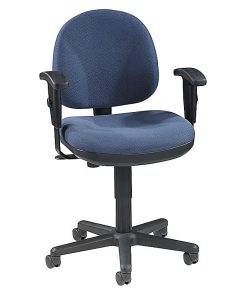 Lorell® Millenia Pneumatic Task Chair, Removeable Arms, Blue