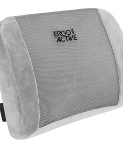Mount-It! ErgoActive Lumbar Support Pillow, Memory Foam, 12.75"H” x 15”W, Gray