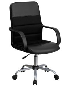 Flash Furniture LeatherSoft™ Faux Leather/Mesh Mid-Back Task Chair, Black 2