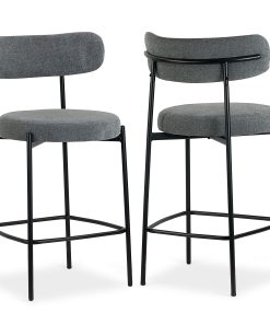 Glamour Home Awen Boucle Fabric Counter Height Stools, Gray, Set Of 2 Stools