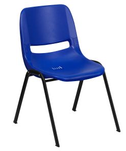 Flash Furniture HERCULES Series Ergonomic Shell Stack Chair, Blue/Black 2