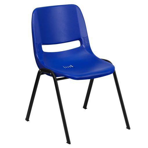 Flash Furniture HERCULES Series Ergonomic Shell Stack Chair, Blue/Black - Image 2