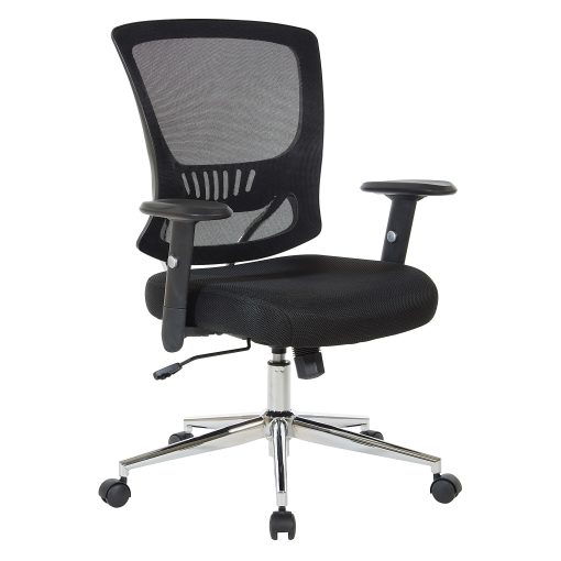 Office Star™ EM Series Ergonomic Mesh Low-Back Task Chair, Black/Silver - Image 2