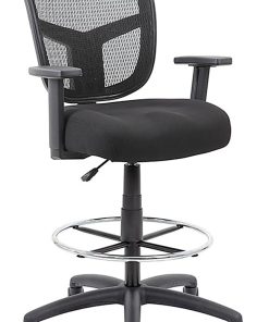 Boss Office Products Contract Mesh Drafting Stool, Black/Gray