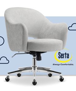 Serta® Mia Ergonomic Fabric Mid-Back Home Office Chair, Light Gray 2