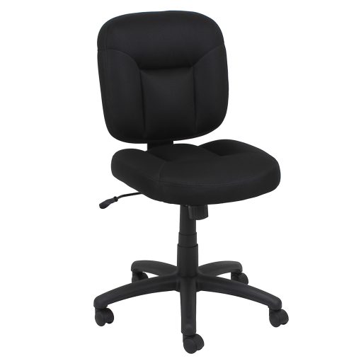 Elama Fabric Mid-Back Adjustable Office Task Chair, Black - Image 2