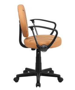 Flash Furniture Vinyl Low-Back Task Chair With Arms, Basketball, Black/Orange 2