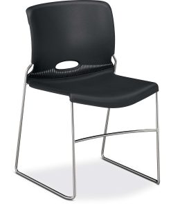 HON 4040 Series High Density Olson Stacker Chair - Onyx Seat Color - Plastic Seat Material - Onyx Back Color - 4041ON