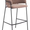 Zuo Marcel Barstools, Brown, Set Of 2 Barstools