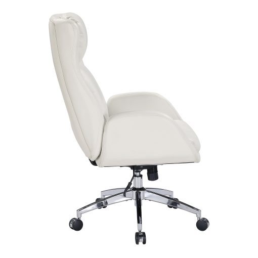 Office Star Blanchard Office Chair Ergonomic Faux Leather Mid-Back Task Chair, White - Image 2