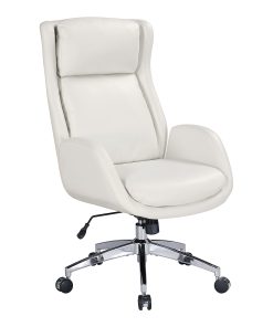 Office Star Blanchard Office Chair Ergonomic Faux Leather Mid-Back Task Chair, White