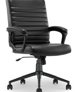 Click365 Transform 3.0 Ergonomic Vegan Leather Mid-Back Manager's Chair, Black