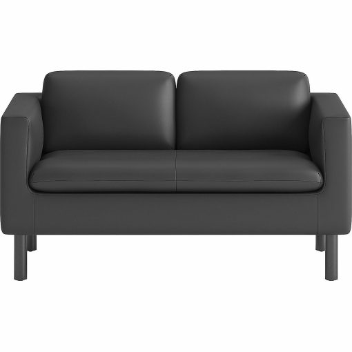 HON Parkwyn Loveseat - 53.5" x 26.8"29" - Material: Polyurethane - Finish: Black - Image 2