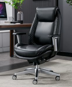 Serta® iComfort i6000 Ergonomic Bonded Leather High-Back Manager Office Chair, Black/Silver