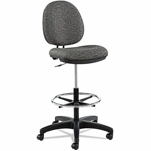 Alera Interval Task Stool - Gray Seat Color - Acrylic Seat Material - Gray Back Color - Plastic Frame Material - 5-star Base - Plastic - 1 Piece - Image 2