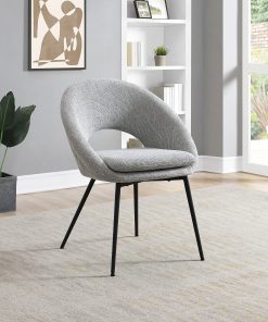 Office Star Millie Polyester Dining Accent Chair, Gray/Black 2