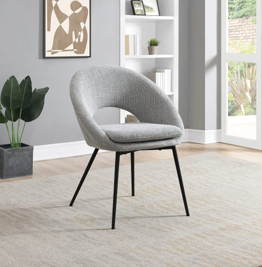 Office Star Millie Polyester Dining Accent Chair, Gray/Black - Image 2